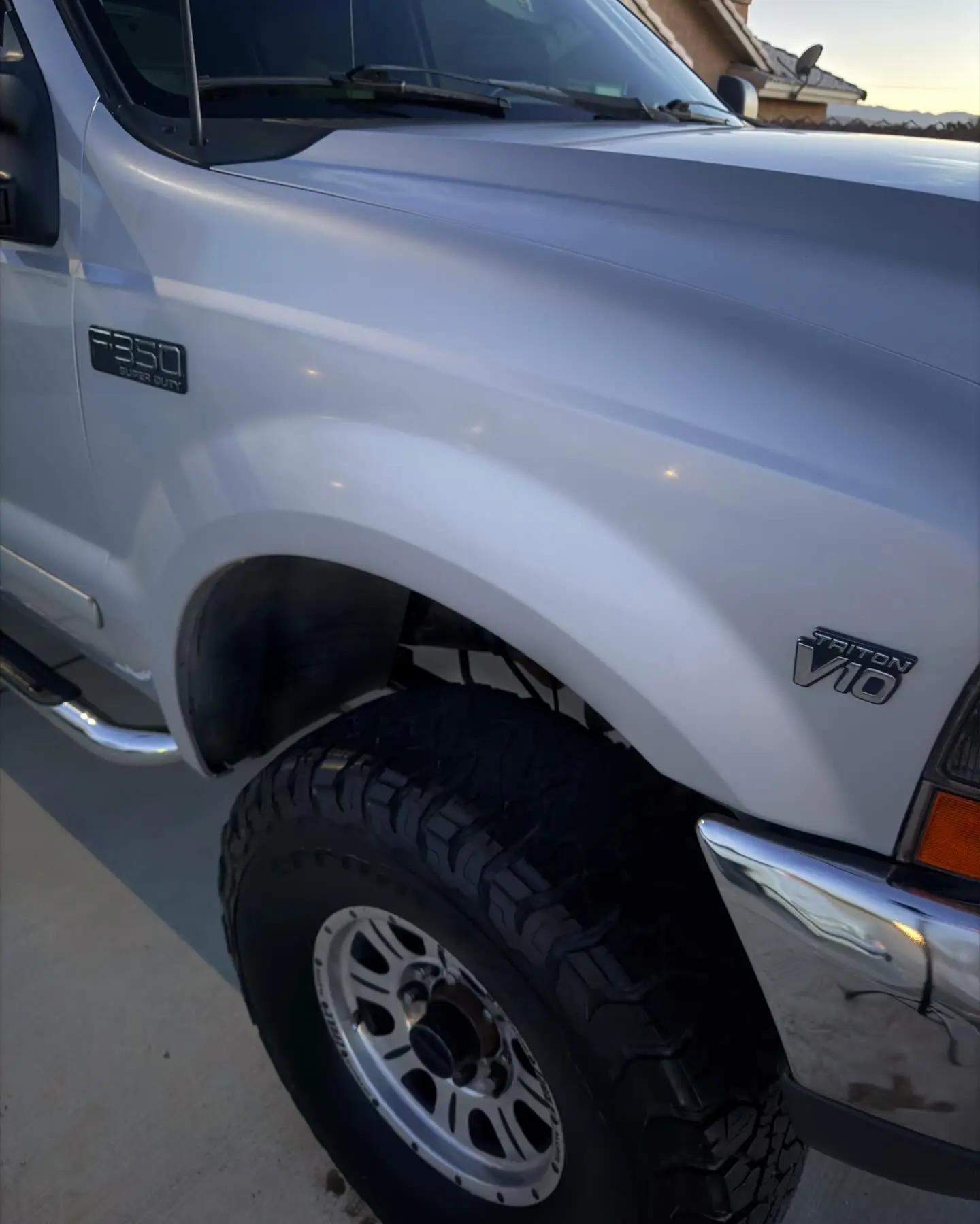 Rear view of the Ford F-350 Super Duty with six months of desert grime removed
